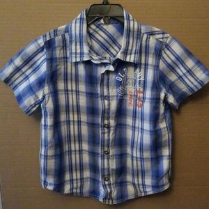 Boys Button Down Plaid Shirt